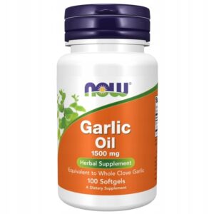 2 x NOW Foods Garlic Oil česnakų aliejus 1500 mg, 100 kapsulių