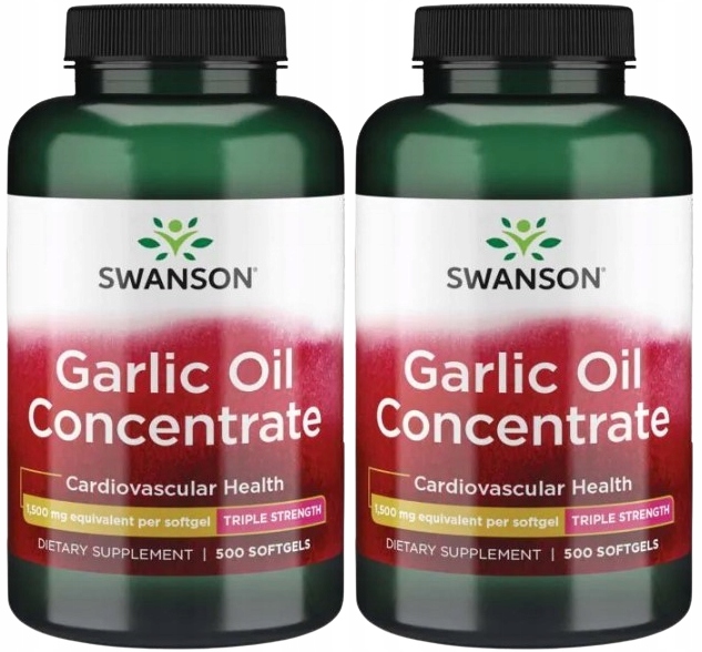 2sztukiGarlicOil500kapsSwansonDuzakoncentracjaolejuzczosnku belsilt 2 x Swanson Garlic Oil koncentruotas česnakų aliejus 500 kapsulių