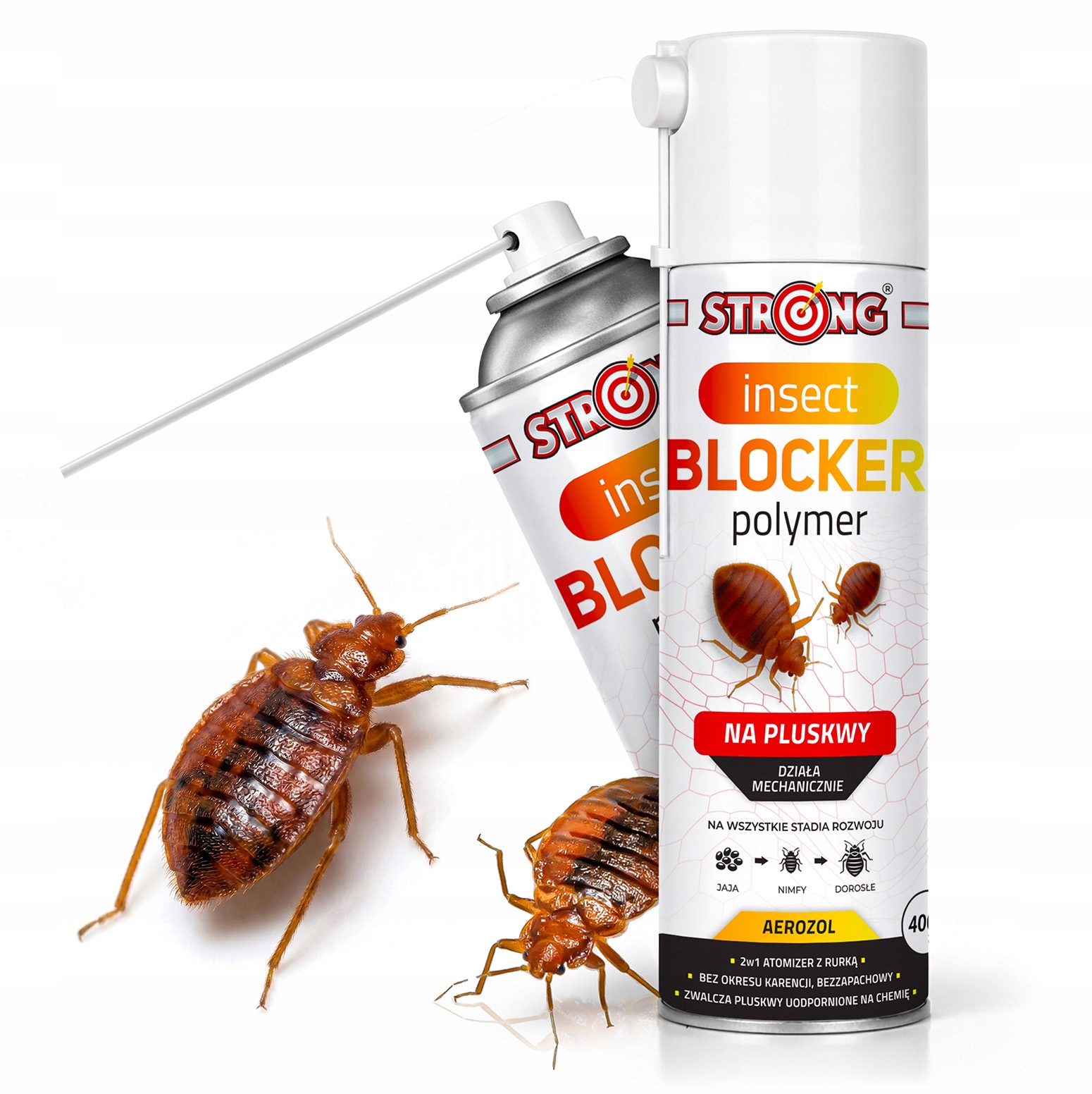 2XBEZPIECZNYSRODEKNAPLUSKWYAEROZOLINSECTBLOCKERPOLYMER400MLSTRONGProducentStrong belsilt 2 vnt aerozolinė polimerinė priemonė nuo patalinių blakių STRONG Insect Blocker 400 ml