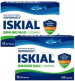 2xISKIALMAXczosnekolejzwatrobyrekinawitaminaD3120kapsulek belsilt 2 x Iskial Max su česnaku ryklio kepenų aliejumi ir vitaminu D3 120 kapsulių