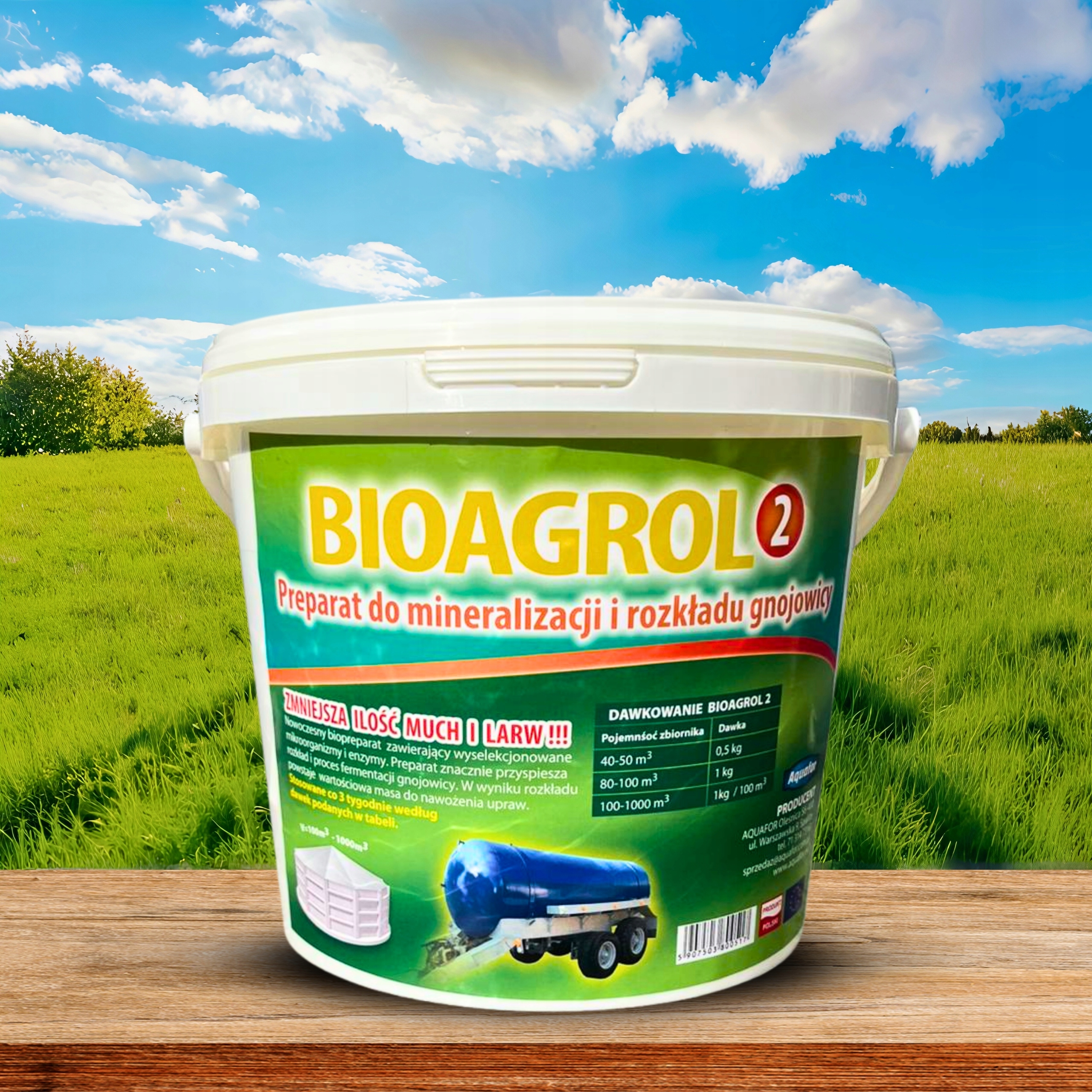 BakteriedorozkladuGnojowicy5LBioagrol2PreparatekologicznyProszekProducentAquafor belsilt