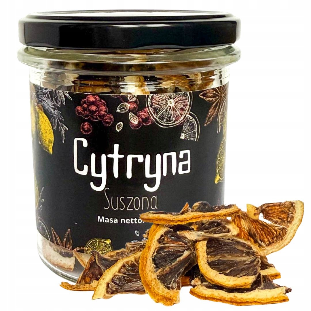 CYTRYNASUSZONACWIARTKI40gnaprezentowocedogrzancaherbatynapar belsilt Džiovintos citrinos ketvirčiai 40 g