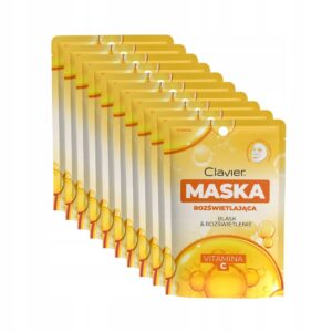 Clavier lakštinių veido kaukių rinkinys su vitaminu c 1 vnt.