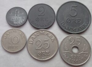 Danijos monetų rinkinys 19411945 m kolekcinės monetos