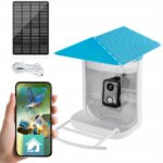 Išmani paukščių lesyklėlė su kamera Full HD 1080p Wi Fi su saulės panele su AI paukščių atpažinimu IP65