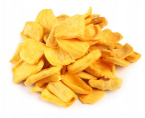 Džiovinto jackfruit vaisiaus traškučiai  kelionėms