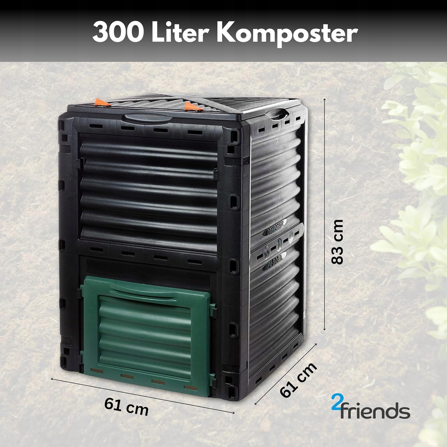 KOMPOSTOWNIK300LZPOKRYWA83X61X61CMDOODPADOWOGRODOWYCHIKUCHENNYCHPojemnosc300l belsilt