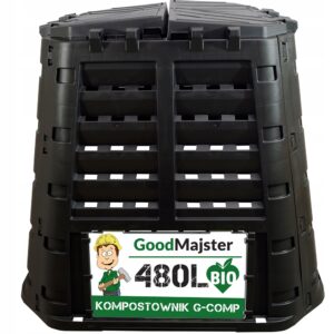 Komposto dėžė sodui, 480 l, plastikinė, modulinė, atspari šalčiui, su ventiliacija, juoda, GoodMajster, G-Comp
