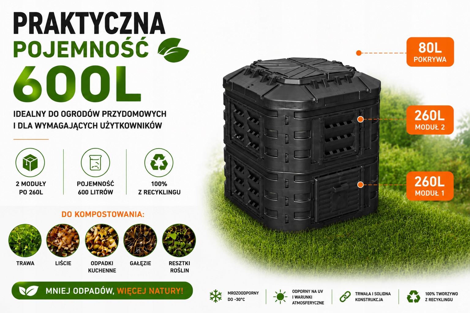 KOMPOSTOWNIKMODULOWYOGRODOWY600LMROZOODPORNYNANAWOZZBIORNIKCZARNYProducentnieznanyproducent belsilt