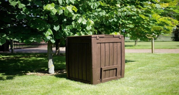 KOMPOSTOWNIKOGRODOWYMODULOWYCALOROCZNYKETERDlugoscdluzszybokpodstawy74cm belsilt Komposto dėžė sodui 340 l modulinė naudojama visus metus su pagrindu žalia Keter