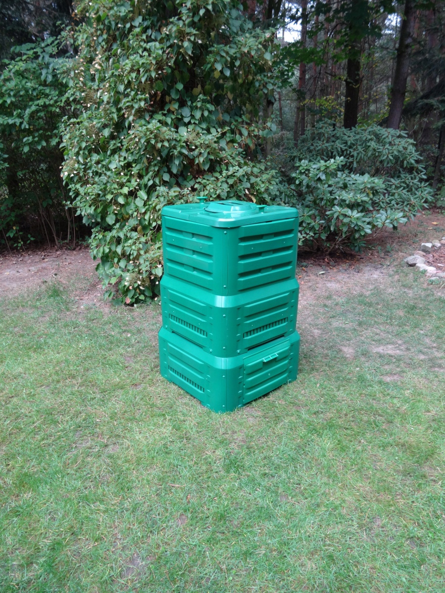 Komposto dėžė sodui, plastikinė, sulankstoma, su pagrindu