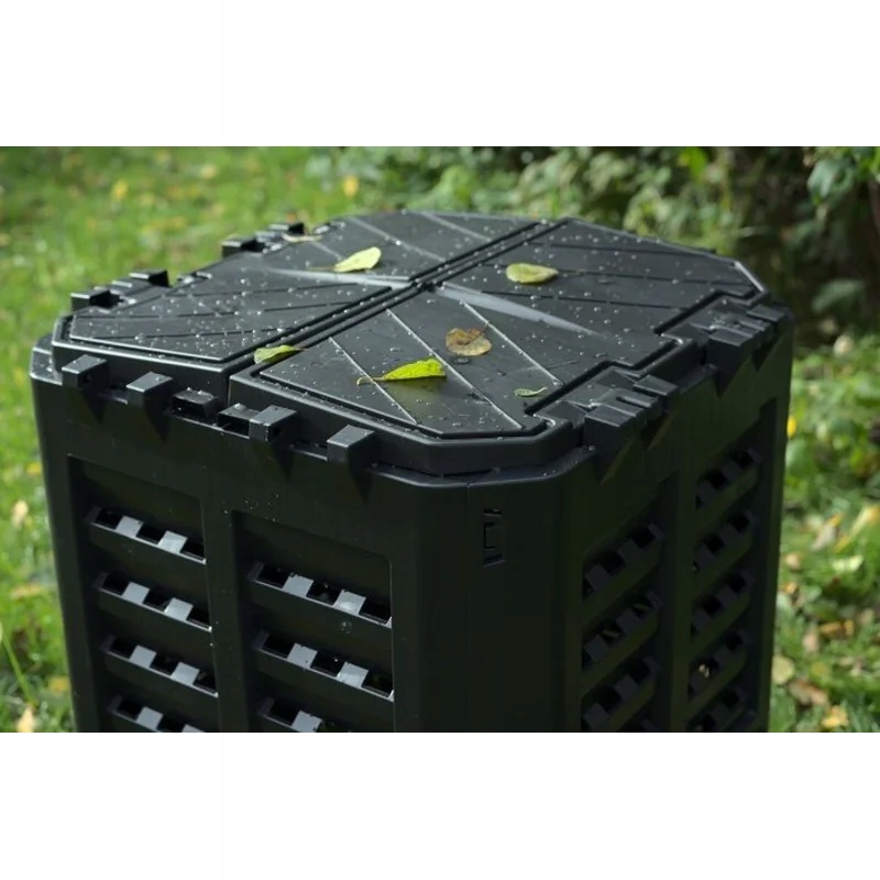 Kompostownik1komorowyRojaplast69lczarnyDlugoscdluzszybokpodstawy69cm belsilt Komposto dėžė sodui 69 l plastikinė juoda