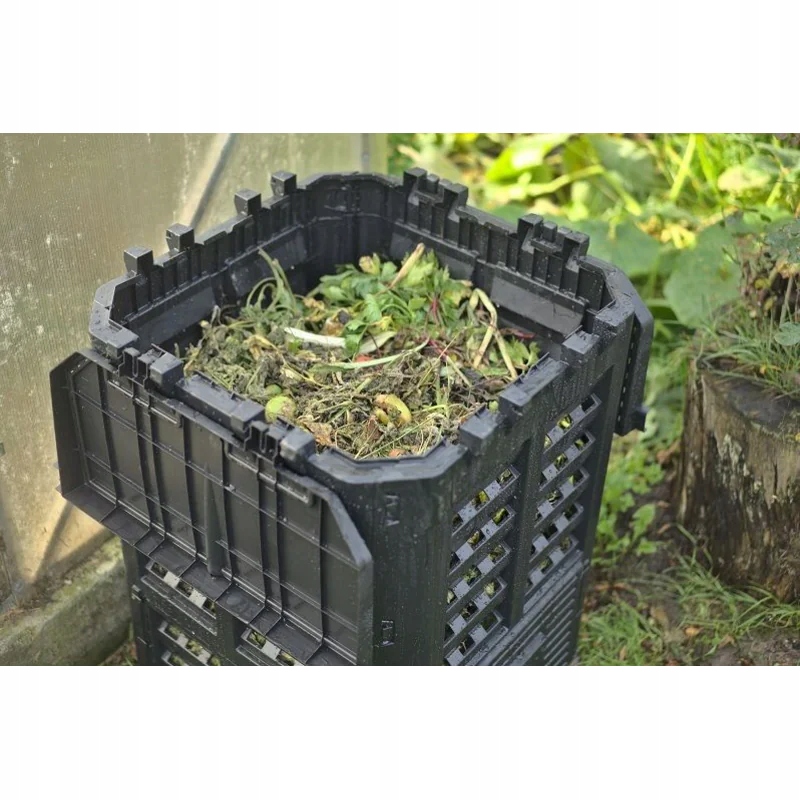 Kompostownik1komorowyRojaplast69lczarnySzerokosckrotszybokpodstawy68cm belsilt Komposto dėžė sodui 69 l plastikinė juoda
