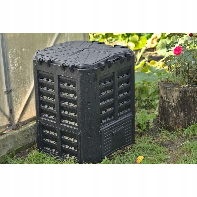 Kompostownik1komorowyRojaplast69lczarnyWysokoscproduktu84cm belsilt Komposto dėžė sodui 69 l plastikinė juoda