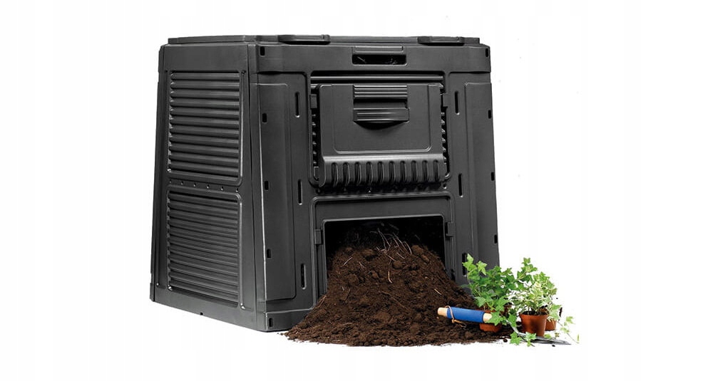 KompostownikKETEREComposter470LCzarnyWagaproduktuzopakowaniemjednostkowym7kg belsilt Sodo komposteris Keter E Composter 470 l plastikinis juodas kiemo atliekoms