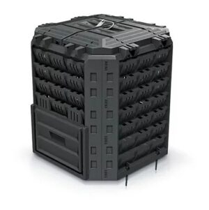 Komposto dėžė sodui, 310 l, plastikinė, modulinė, su ventiliacija, juoda