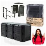 Komposto dėžė sodui, 1200 l, plastikinė, modulinė