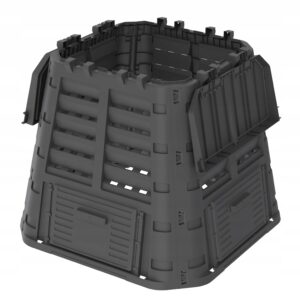 Komposto dėžė sodui, 480 l, plastikinė, juoda
