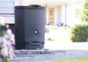 Komposto dėžė sodui 200 l naudojama visus metus su ventiliacija pilka