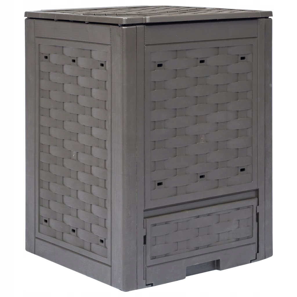 Kompostownikbrazowy60x60x83cm300LrattanSzerokosckrotszybokpodstawy60cm belsilt
