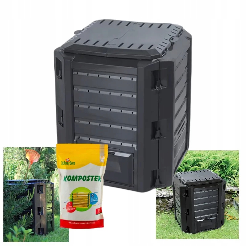 Kompostownikmodulowy380Lbioaktywatorprzyspieszajacykompostowanie15kgWysokoscproduktu826cm belsilt Bioaktyvatorius kompostui 380 l 15 kg