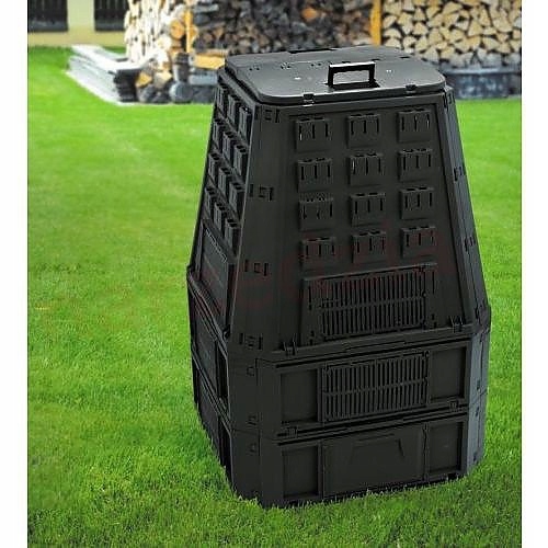 Komposto dėžė sodui, 630 l, modulinė, juoda