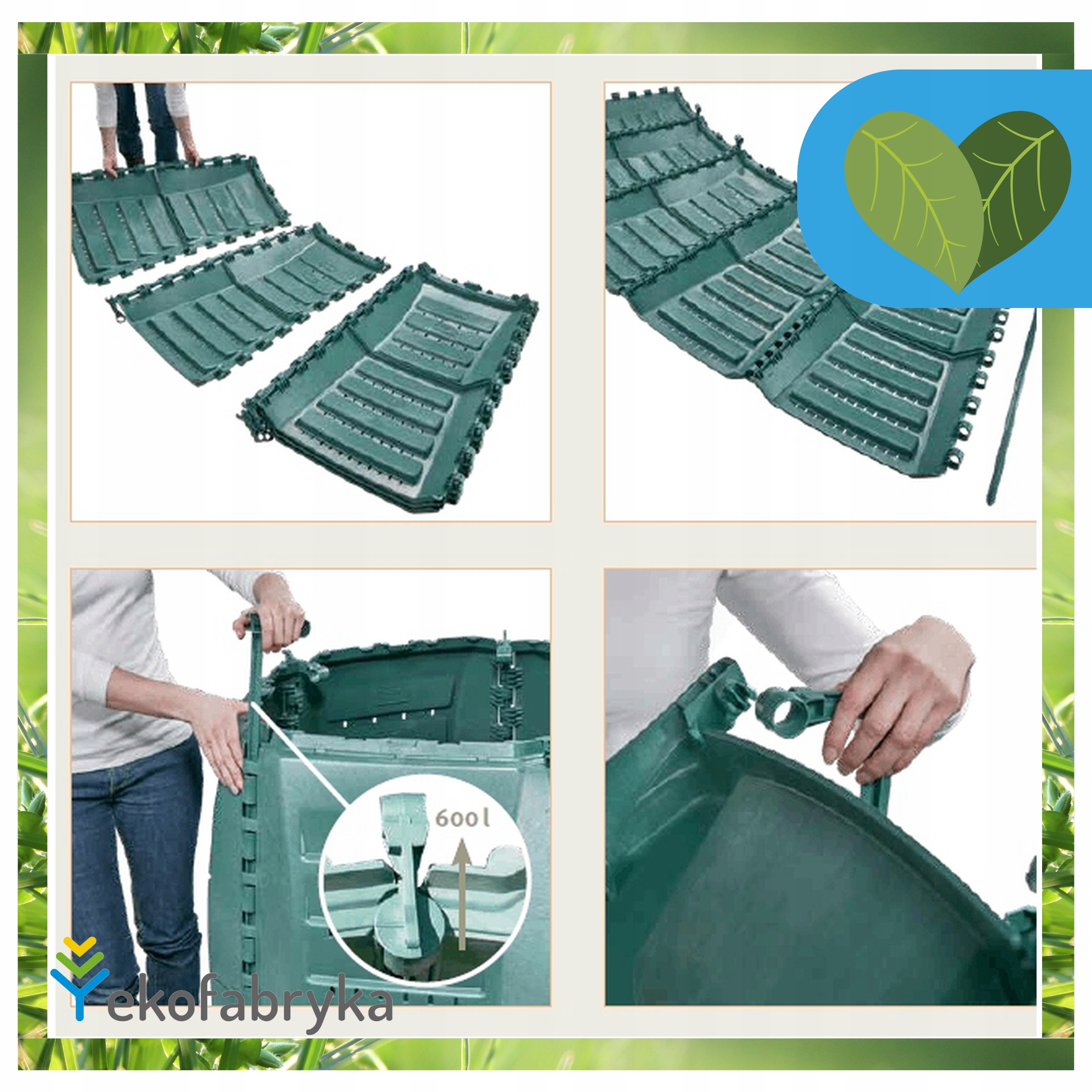 KompostownikogrodowycalorocznynabioodpadydoogroduDUZYzielony600lPojemnosc600l belsilt