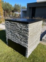 Kompostownikogrodowyduzykompostownikjednokomorowybetonowy90x90x90 belsilt Komposto dėžė sodui 729 l atspari šalčiui su ventiliacija su dangčiu