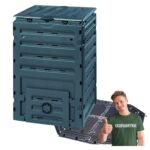 Komposto dėžė sodui, 450 l, modulinė, su pagrindu, juoda