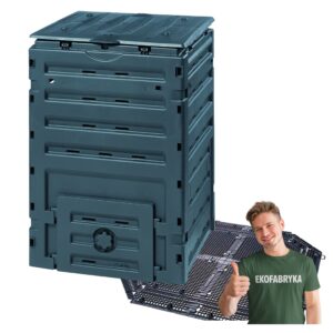 Komposto dėžė sodui 450 l modulinė su pagrindu juoda