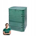 Komposto dėžė sodui, 600 l, plastikinė, žalia