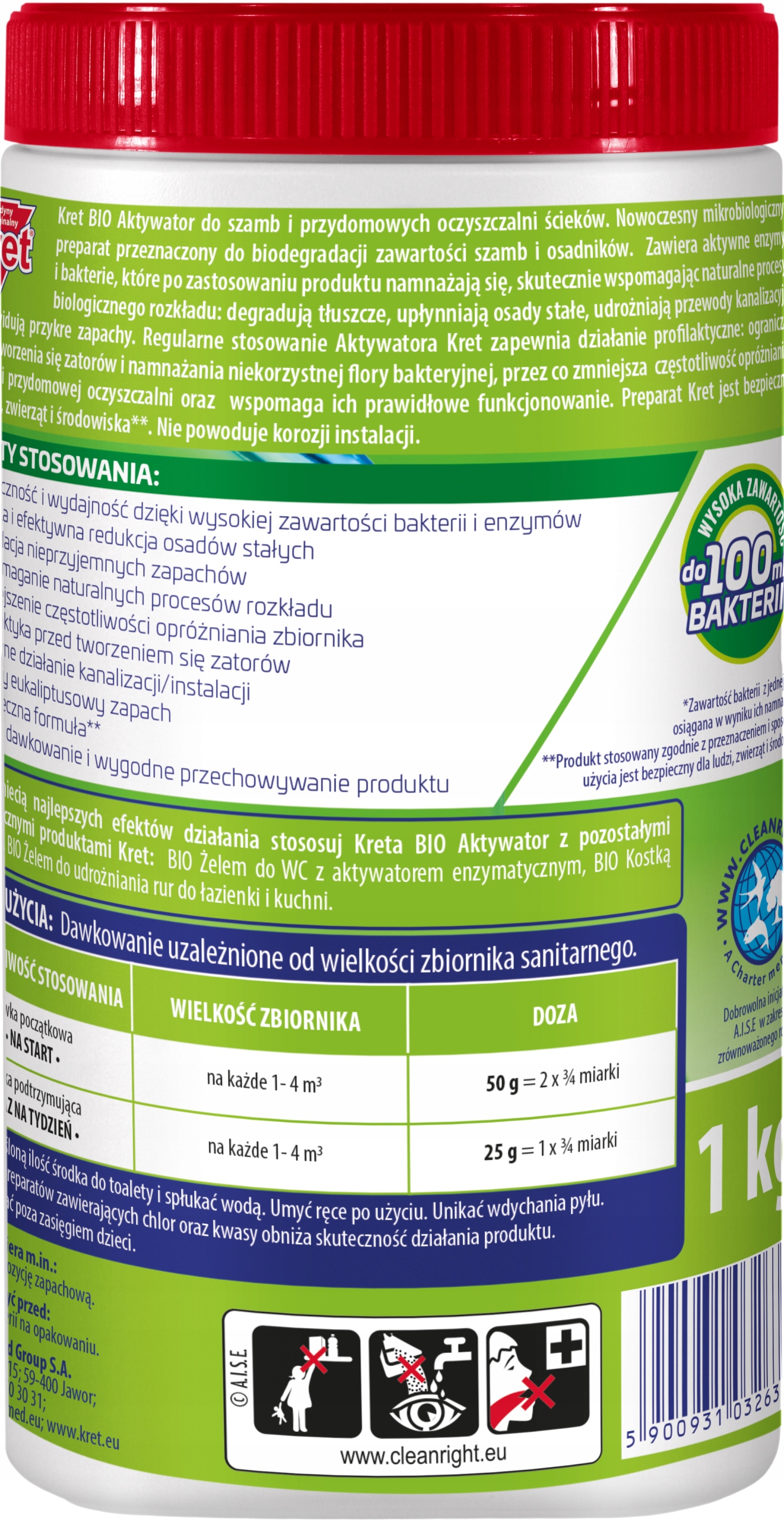 KretAktywatorBakteriedoSzambaiOczyszczalniPrzydomowychTluszcze1kgProducentGlobalcosmedgroup belsilt Bakterijos nuotekų valymui Kret septikui ir nuotekų valymo įrenginiams aktyvatorius riebalams skaidyti 1 kg