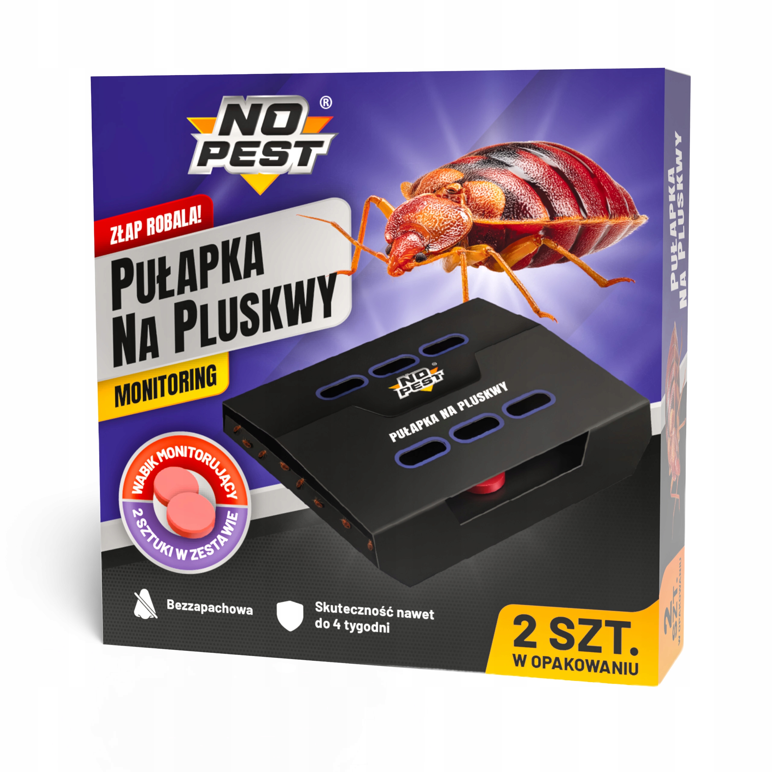 LEPNAPLUSKWYPULAPKAKLEJOWAPRZECIWPLUSKWOMWABIK4SZTUKINOPESTProducentNoPest belsilt Lipnios gaudyklės patalinėms blakėms su masalu NO PEST 4 vnt
