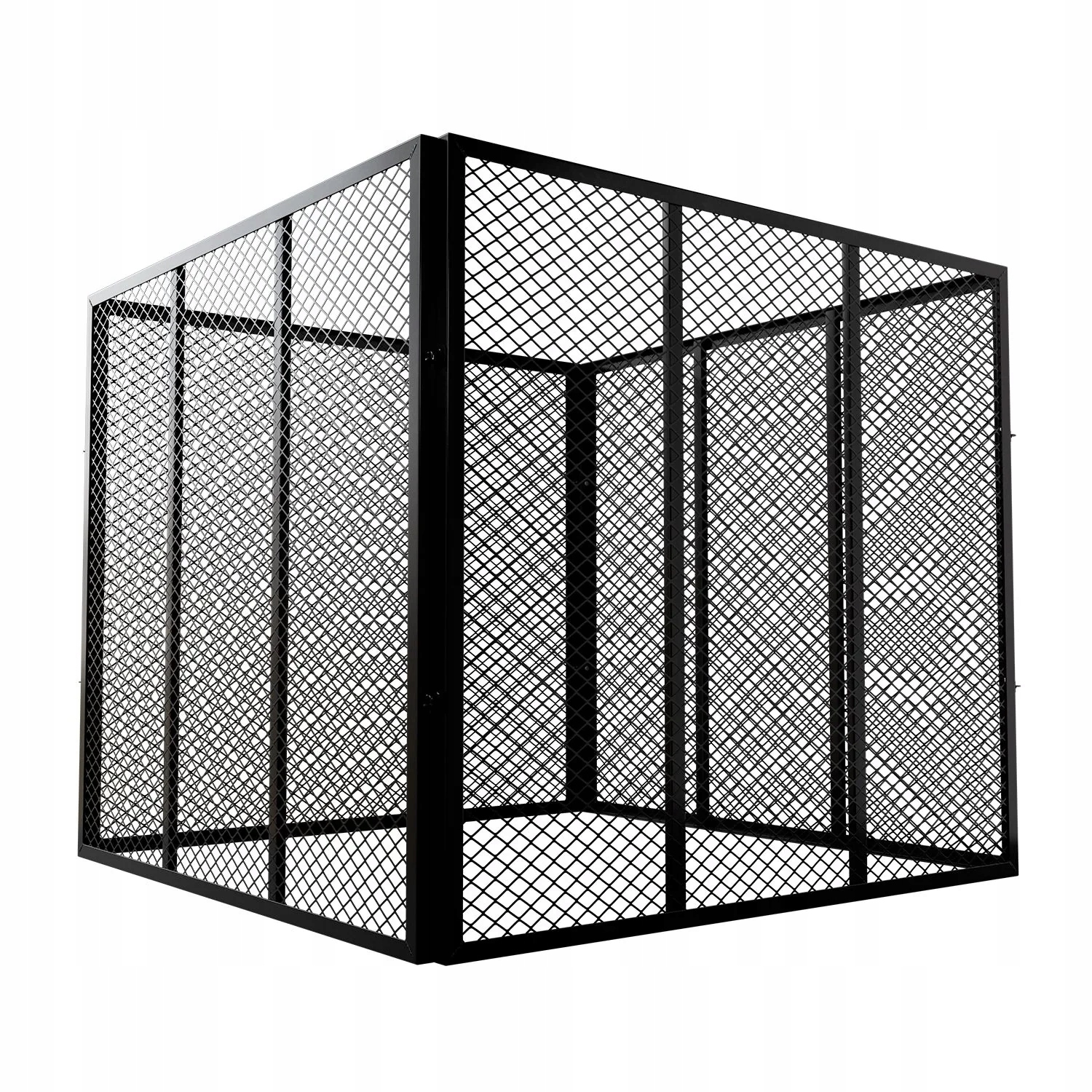 Komposto dėžė sodui, 450 l, metalinė, naudojama visus metus, su ventiliacija, juoda