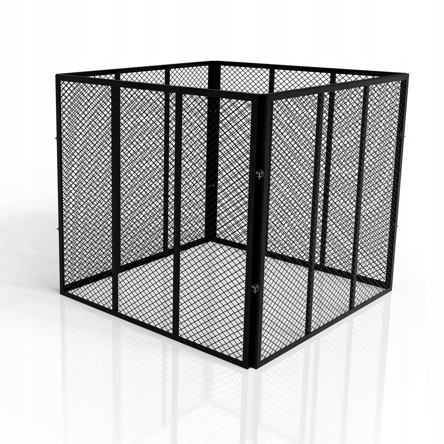Komposto dėžė sodui, 450 l, metalinė, naudojama visus metus, su ventiliacija, juoda