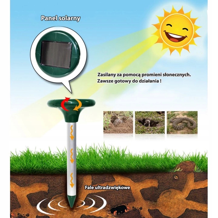 MOCNYODSTRASZACZSOLARNYKRETOWNORNICWEZYKRETYKodproducenta730703 belsilt Solarinis kurmių pelėnų ir gyvačių atbaidytuvas