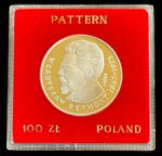 Lenkijos 100 zlotų Władysław Reymont bandomoji moneta 1977 m Ag 625