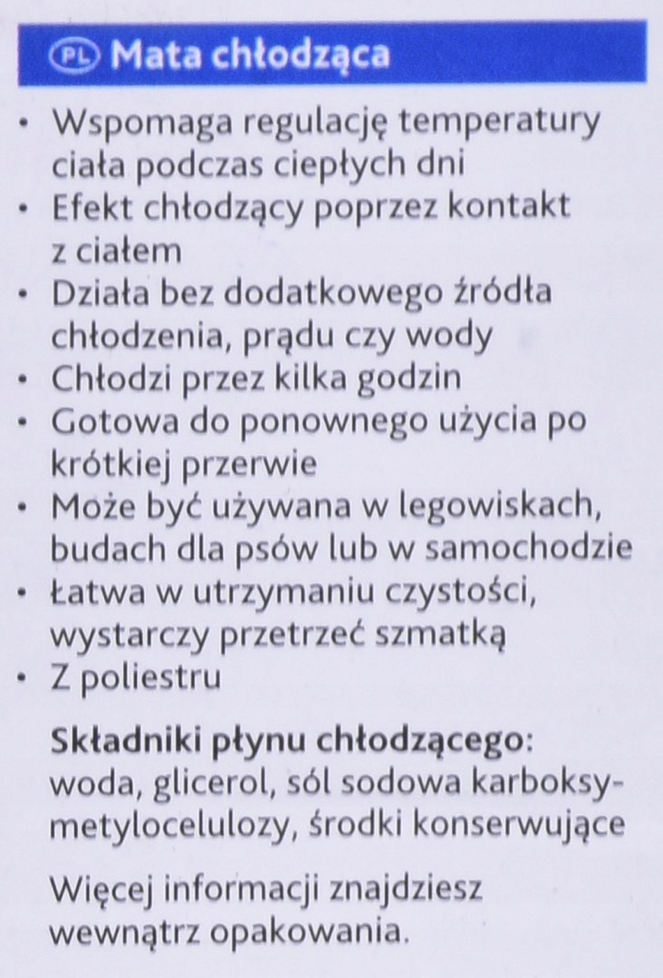 Matachlodzacaniebieska40x50cmCechydodatkowechlodzace belsilt Vėsinantis kilimėlis šuniui M mėlynas 40 x 50 cm gyvūnų guoliui