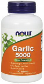 NOW Foods Garlic 5000 česnako tabletės 90 tablečių