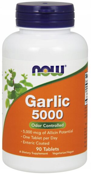 NOW Foods Garlic 5000 česnako tabletės 90 tablečių