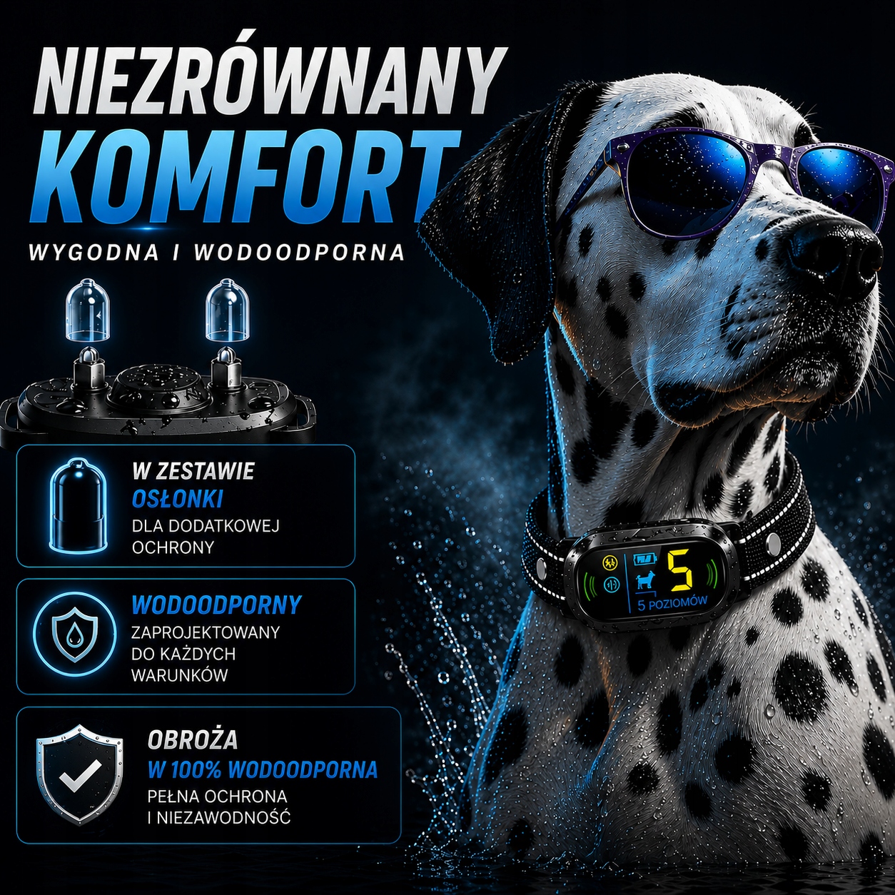 ObrozaantyszczekowazgodnaznowaustawaModelALPHA2Kolorczarny belsilt Elektrinis Alpha2 antkaklis nuo lojimo šuniui su LED ekranu atsparus vandeniui
