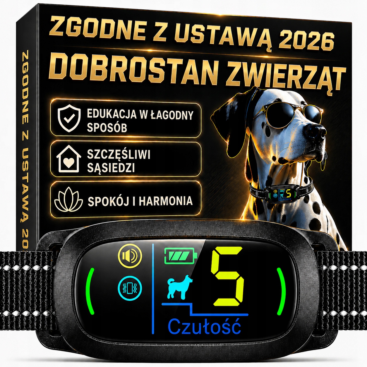 ObrozaantyszczekowazgodnaznowaustawaModelALPHA2 belsilt Elektrinis Alpha2 antkaklis nuo lojimo šuniui su LED ekranu atsparus vandeniui