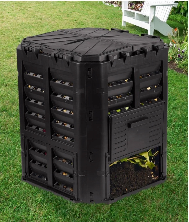Komposto dėžė sodui, 300 l, plastikinė, su ventiliacija, su pagrindu, Parkside