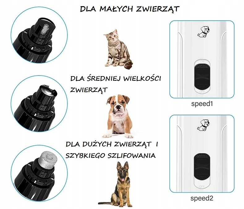 PILNIKDOPAZUROWPAZURKOWSZLIFIERKADLAZwierzatMarkabezmarki belsilt Elektrinis nagų šlifuoklis šunims ir katėms tylus USB įkraunamas