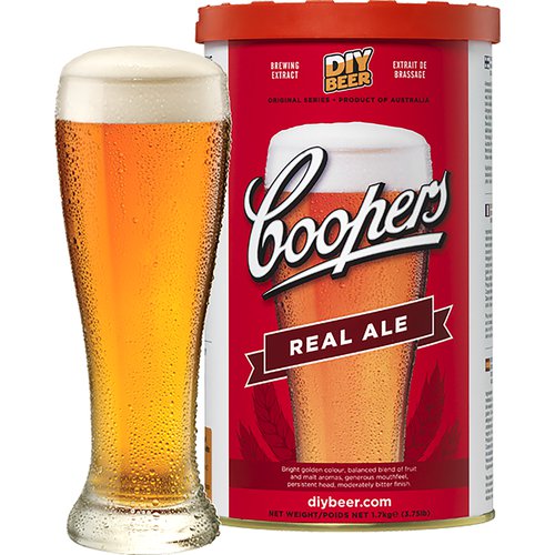 PIWODOMOWECoopersREALALE23Lbrewkitdrozdze belsilt Coopers Real Ale alaus gamybos brewkit rinkinys 23 l standartinis komplektas