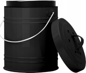 Virtuvės komposteris bioatliekoms 5 l su anglies filtru metalinis juodas bioatliekoms