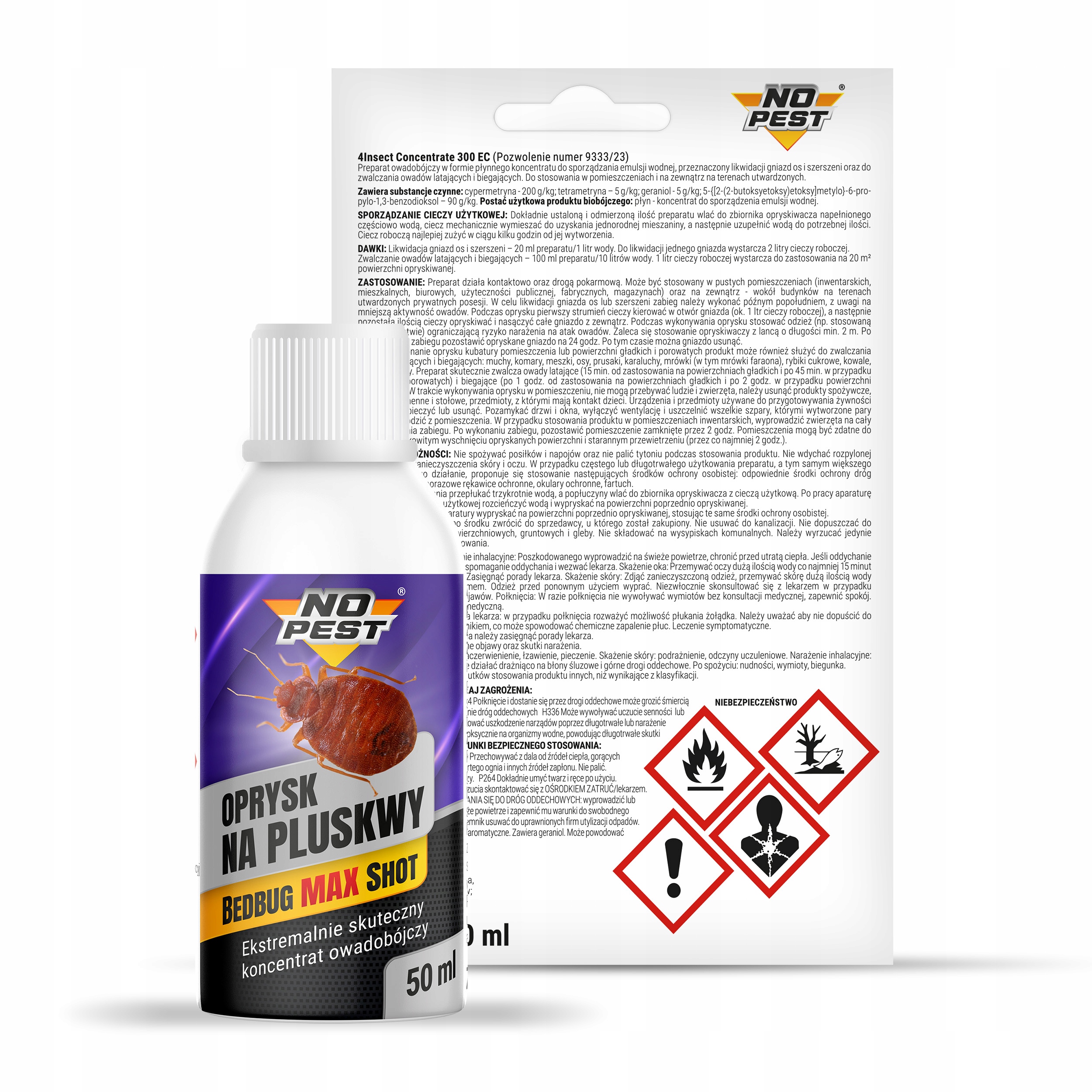 PREPARATULTRAMOCNYUTRWALACZSRODEKOPRYSKNAPLUSKWYDOMOWENOPEST50MLProducentNoPest belsilt Itin stiprus fiksatorius purškimui nuo patalinių blakių NO PEST 50 ml