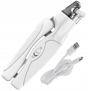 Nagų žnyplės šunims ir katėms  su LED apšvietimu su dėžute su saugos ribotuvu USB įkraunamas