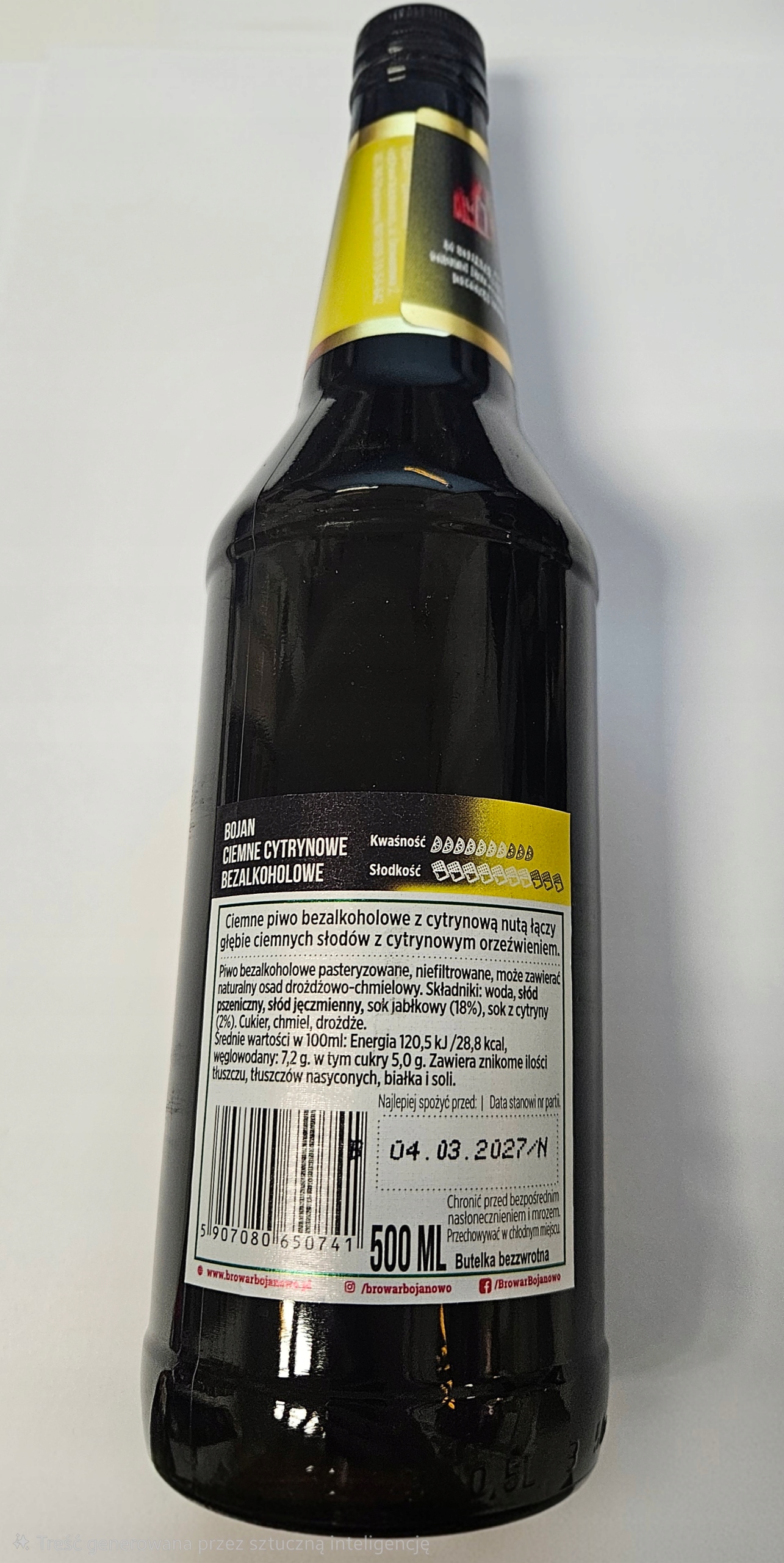 PiwobezalkoholoweBojanCiemneCytrynowe500mlMarkabezmarki belsilt Nealkoholinis alus Bojan tamsus citrinų skonio 500 ml išplėstinis komplektas