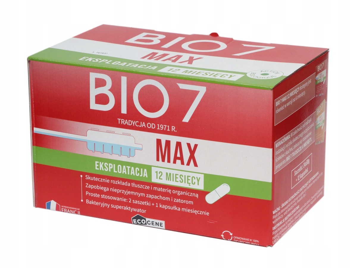 PreparatdooczyszczalniBio7MAX2000g2kgeksploatacjarozkladtluszczow belsilt Bakterijos nuotekų valymui Bio7 nuotekų valymo įrenginiams preparatas riebalams skaidyti 2000 g 2 kg